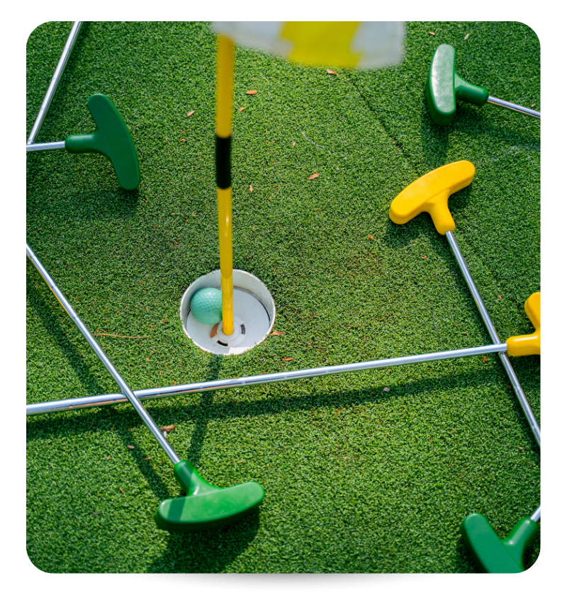 mini golf clubs and equipment